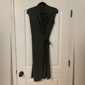 BCBGMaxAzria Deep Olive Wrap Dress